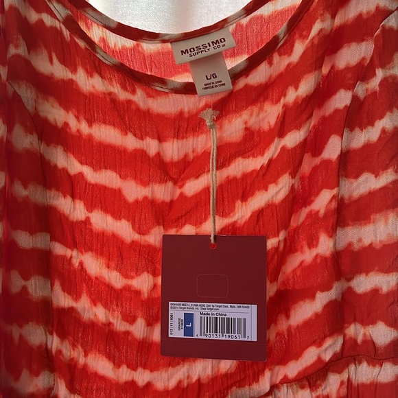 Mossimo NWT orange tie dye maxi dress spaghetti strap size L - Picture 2 of 6